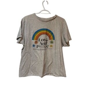 Love and Peace Rainbow Graphic Tee | Retro Hippie‎ Boho T-